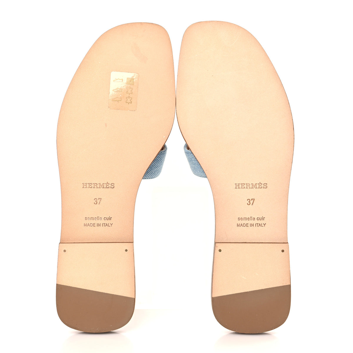 Denim Canvas Oran Sandals 37 Bleu Clair