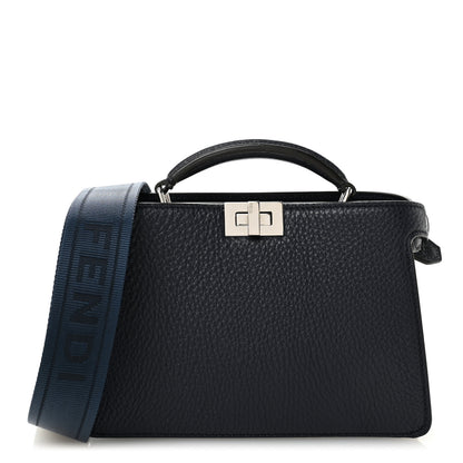 Fendi Cuoio Romano Vitello Cover Bi-Color Peekaboo I See U X Cross Satchel Navy 1 of 11