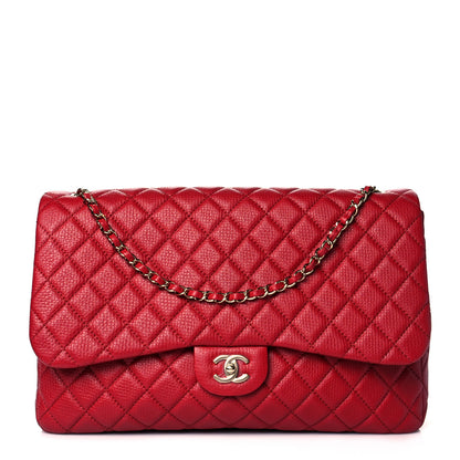 Chanel Calfskin Quilted Small XXL Travel Flap Bag Red 1 of 11