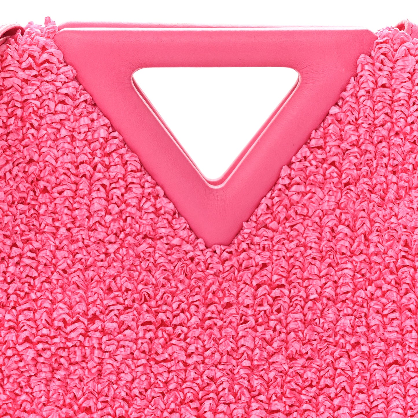 Boucle Curly Raffia The Point Triangle Bag Pink