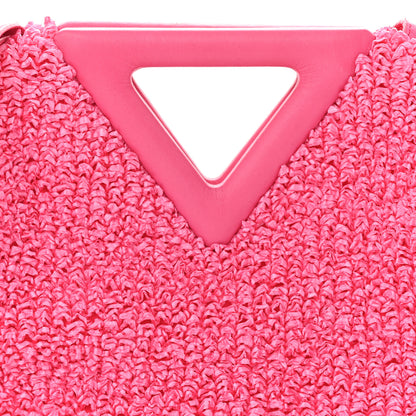 Bottega Veneta Boucle Curly Raffia The Point Triangle Bag Pink 8 of 11