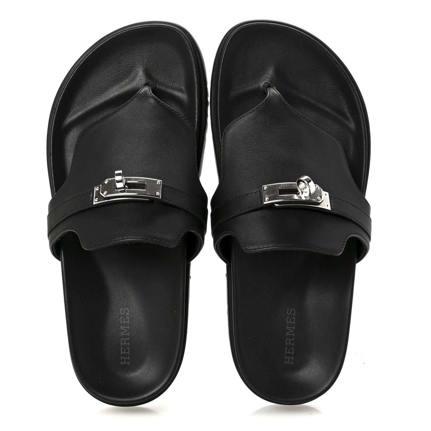 Calfskin Womens Empire Sandals 37.5 Black