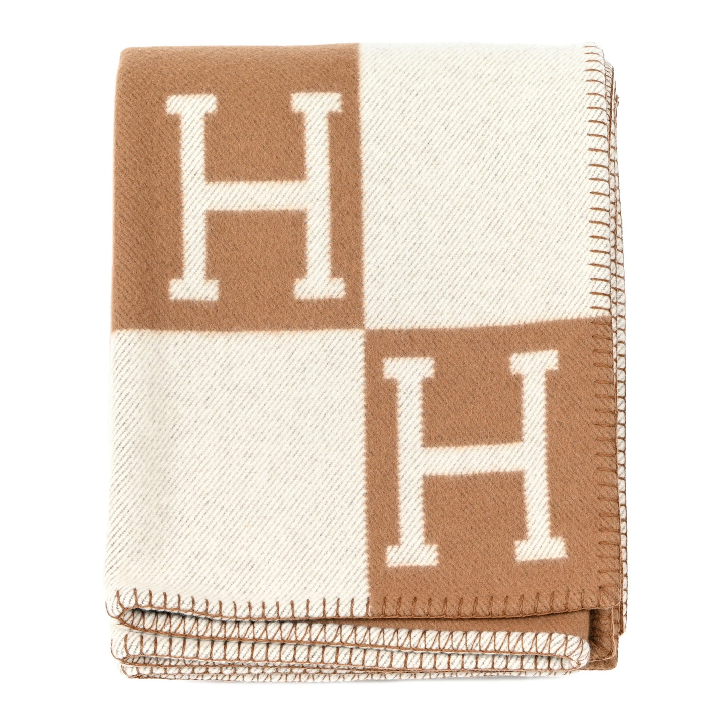 Wool Cashmere Avalon Blanket Ecru Camel