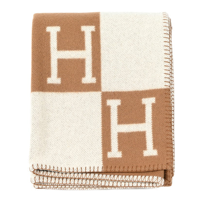 Hermes Wool Cashmere Avalon Blanket Ecru Camel 1 of 3