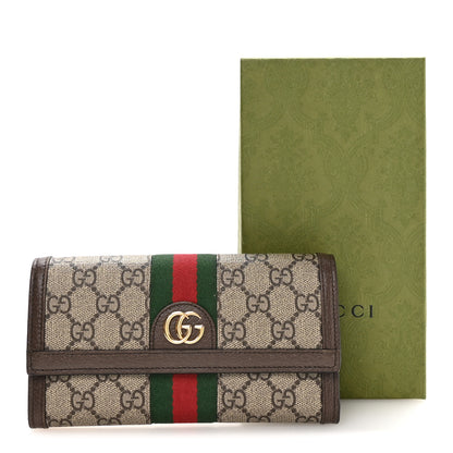 Gucci GG Supreme Monogram Web Ophidia Continental Wallet Brown 8 of 9