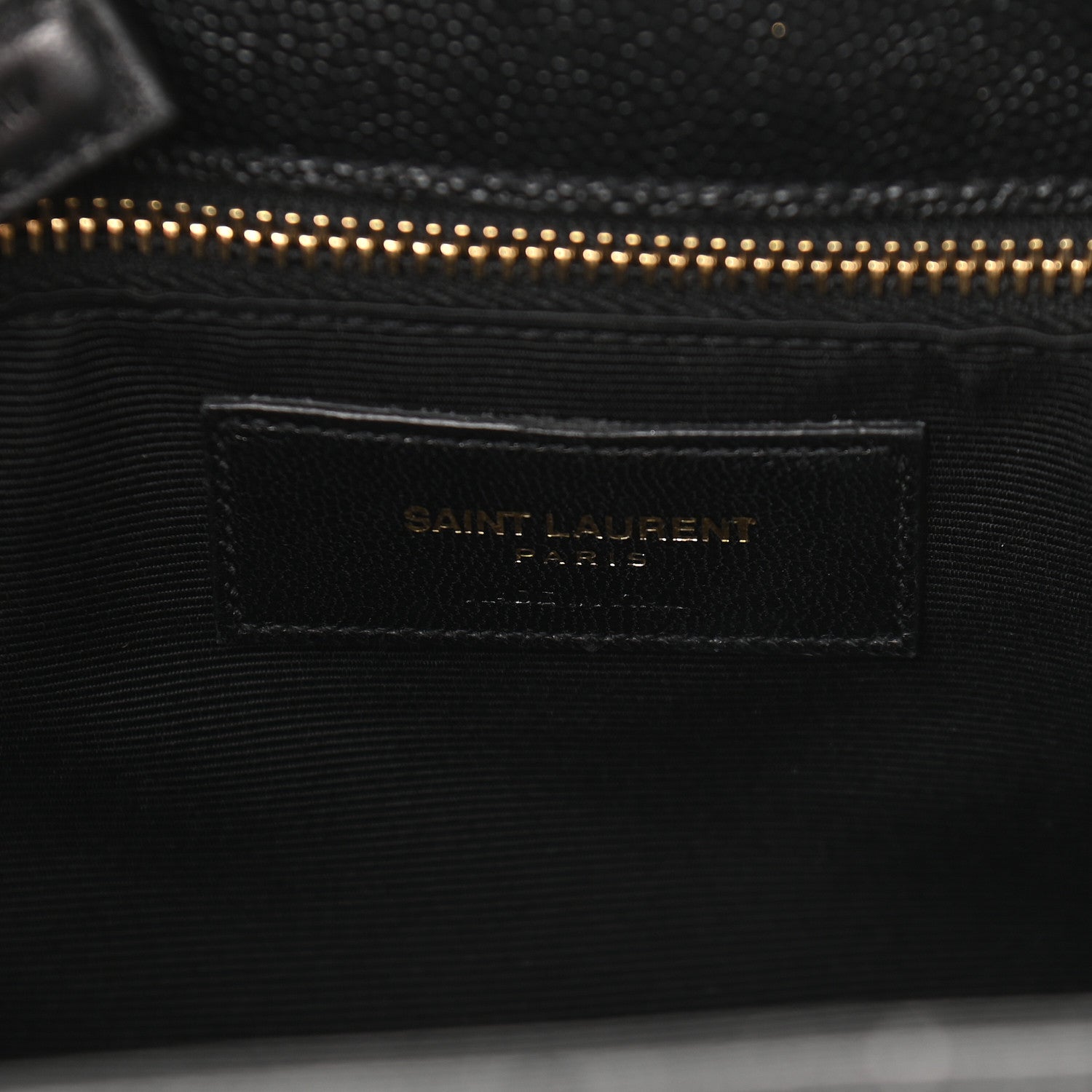 Saint Laurent Grain De Poudre Matelasse Chevron Monogram Shopping Bag Black 6 of 10