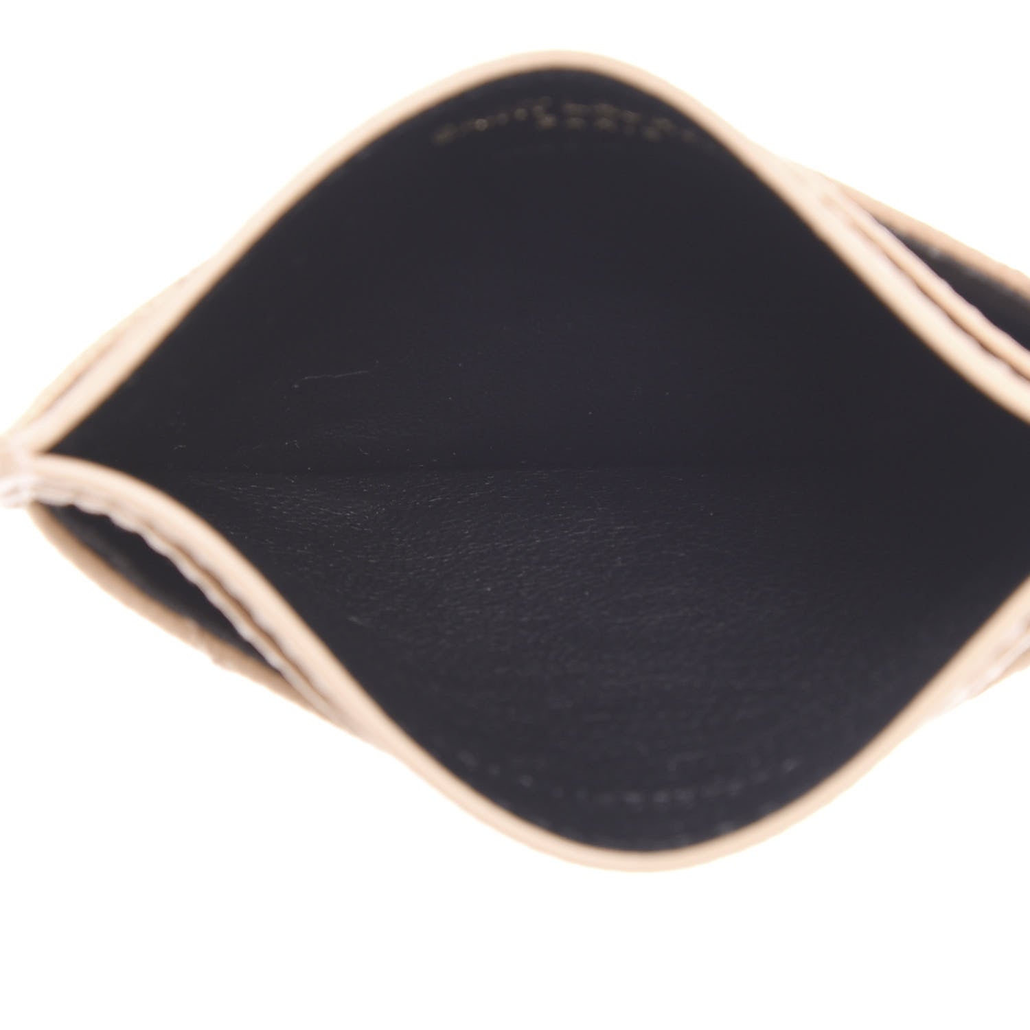 Saint Laurent Grain De Poudre Matelasse Chevron Monogram Credit Card Case Nude Powder 4 of 7