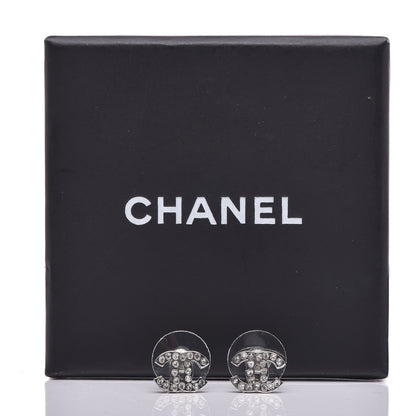 Chanel Crystal Mini Timeless CC Earrings Silver 6 of 6
