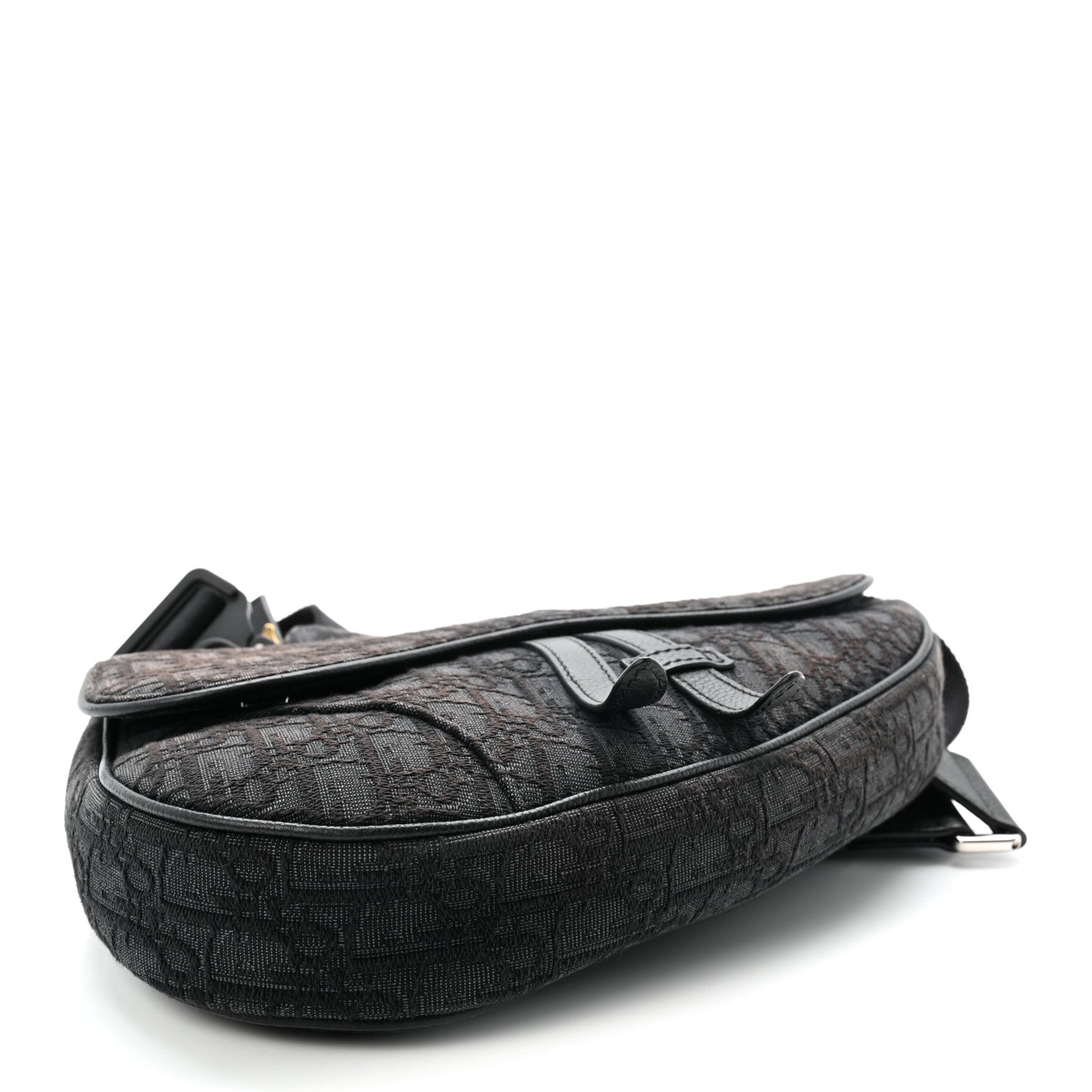 Christian Dior Oblique Mens Saddle Bag Black Blue 4 of 11
