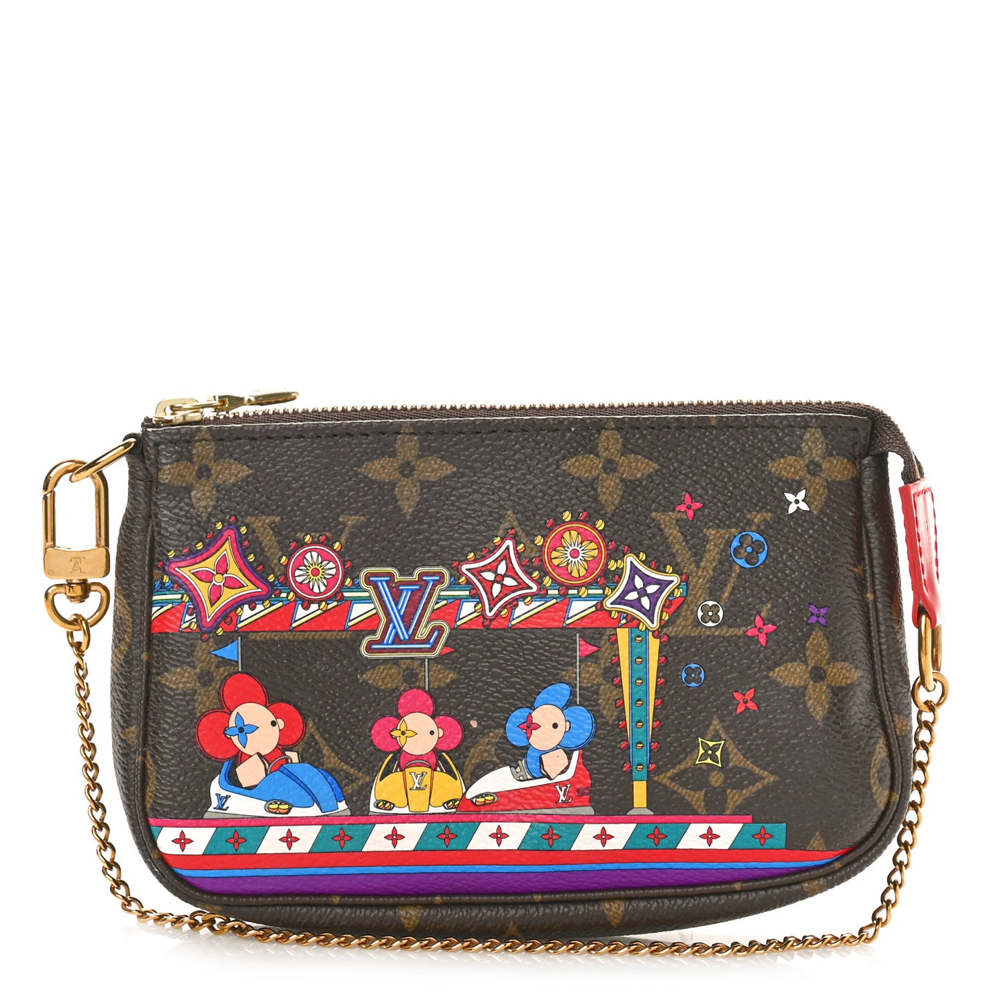 Monogram 2020 Christmas Animation Bumper Cars Mini Pochette Accessories Coquelicot
