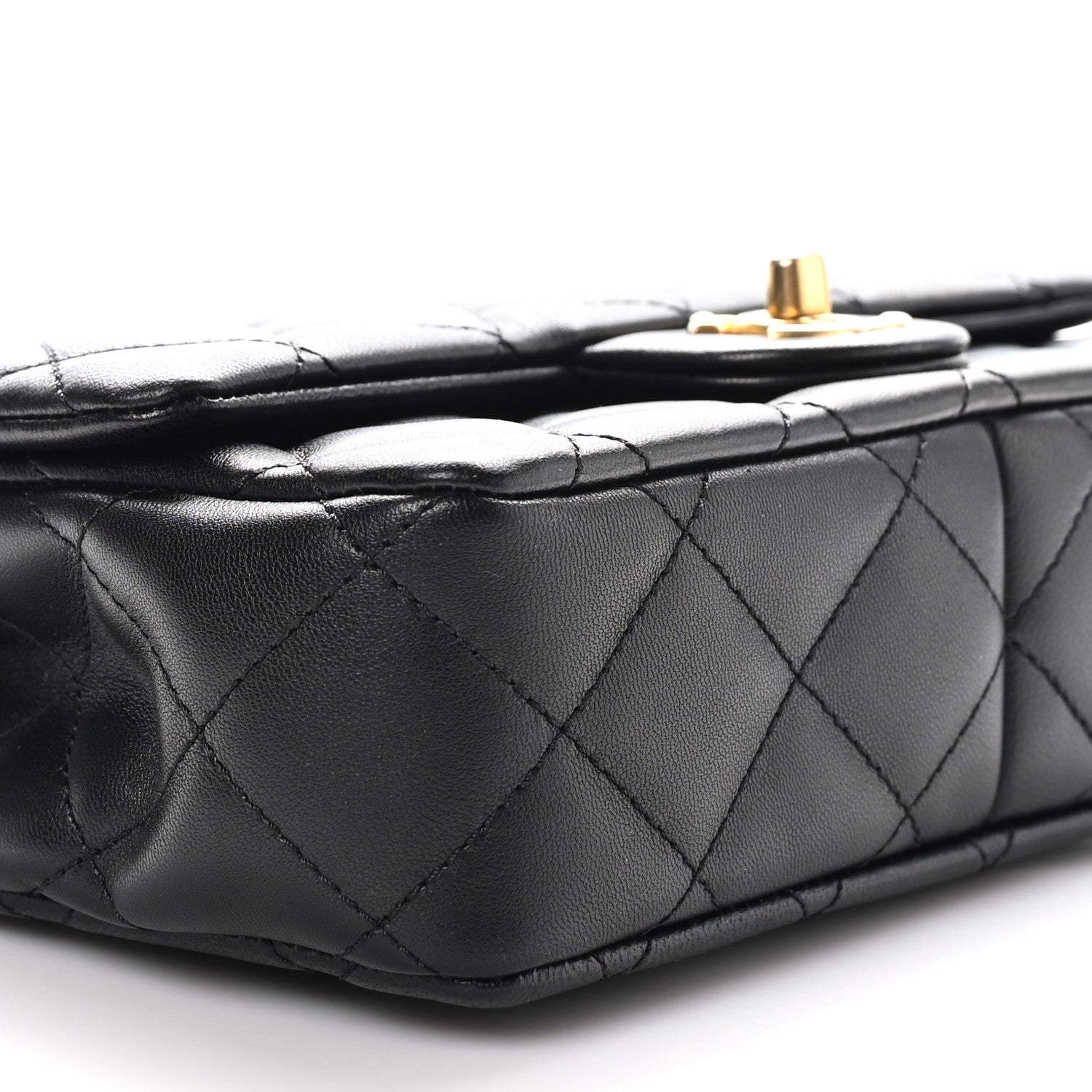 Chanel Lambskin Quilted Small Wenge Wood Flap Black 9 of 11