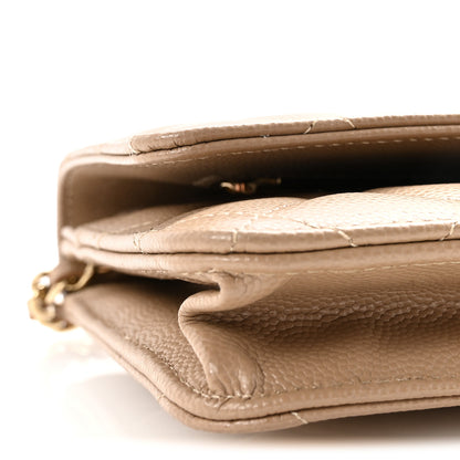 Chanel Caviar Quilted Wallet on Chain WOC Beige 10 of 12