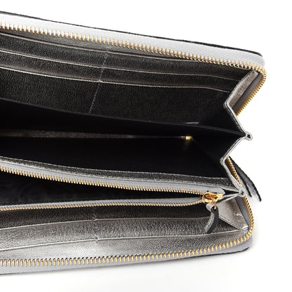 Gucci Laminated Lizard GG Marmont Zip-Around Wallet Silver 5 of 6