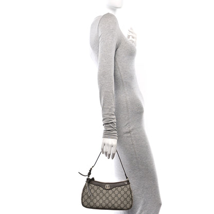 Gucci GG Supreme Monogram Textured Dollar Calfskin Small Ophidia Hobo Beige Ebony New Acero 2 of 12