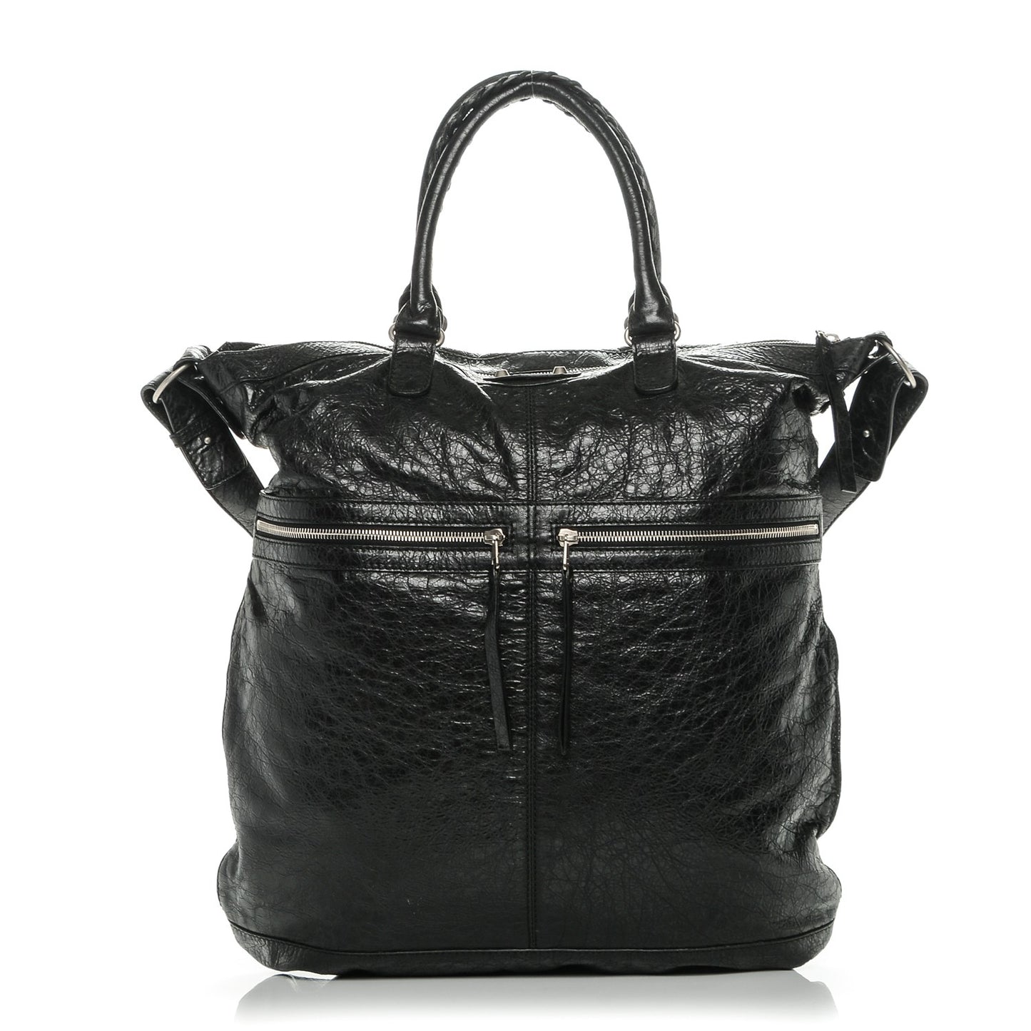 Agneau Mens Classic Hardware Large Square Tote Black