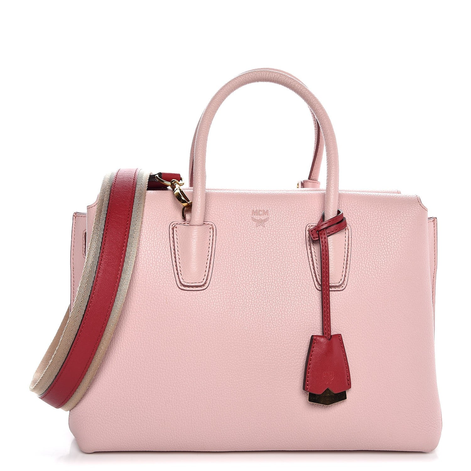 MCM Grained Calfskin Medium Milla Tote Pale Mauve 1 of 21