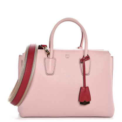 MCM Grained Calfskin Medium Milla Tote Pale Mauve 1 of 21