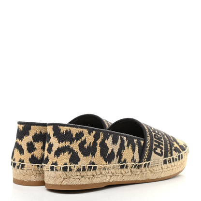 Christian Dior Cotton Embroidered Leopard Print Granville Espadrille 35.5 Natural 8 of 16