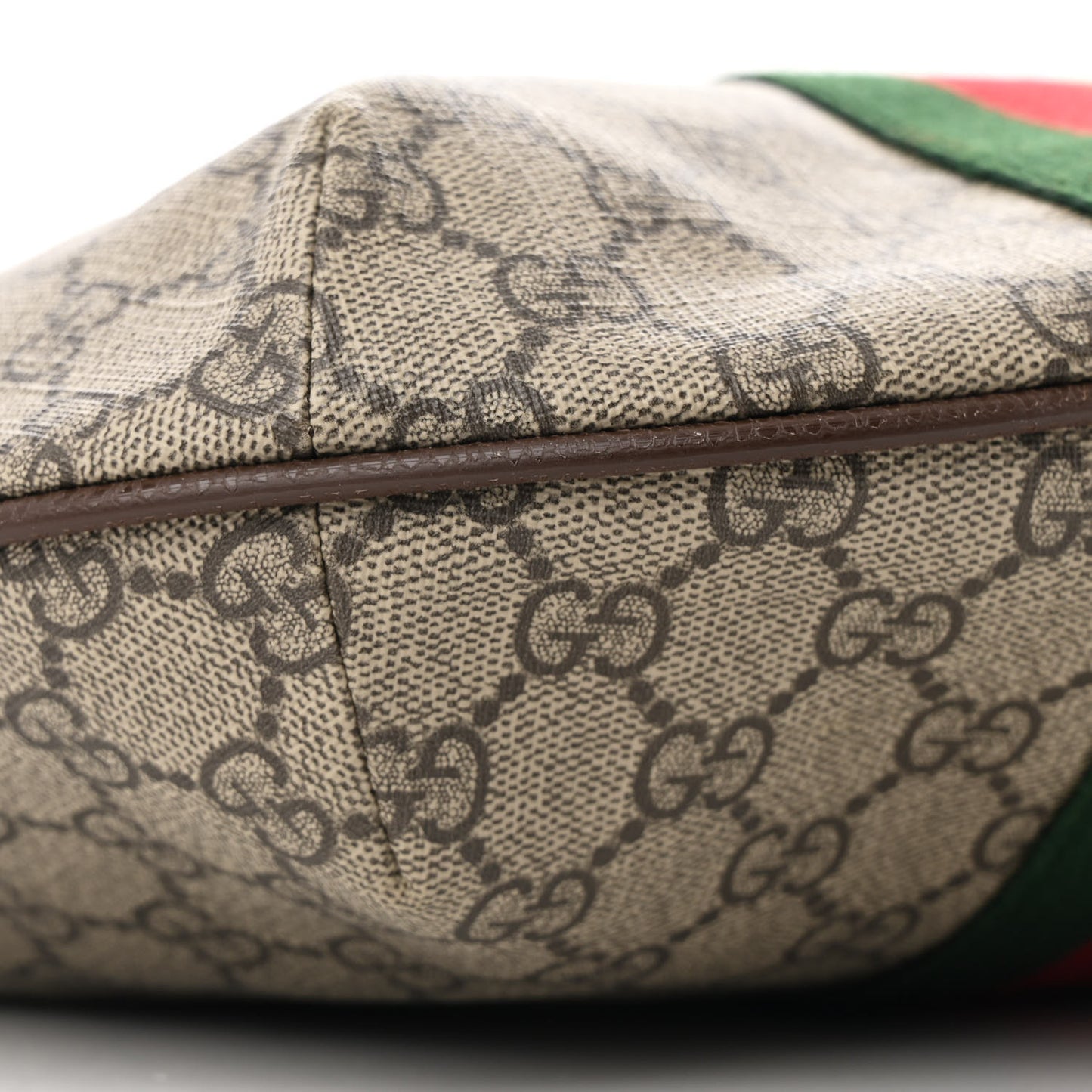 GG Supreme Monogram Web Small Ophidia Half Moon Hobo Brown