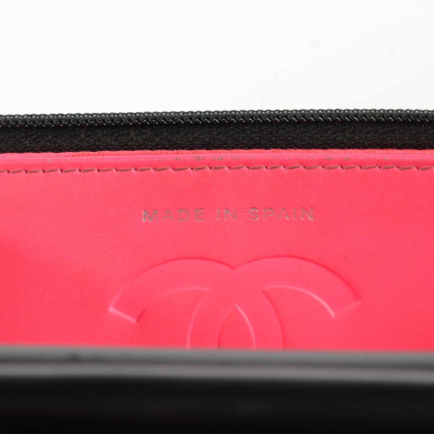 Calfskin Quilted Cambon Wallet On Chain WOC Black