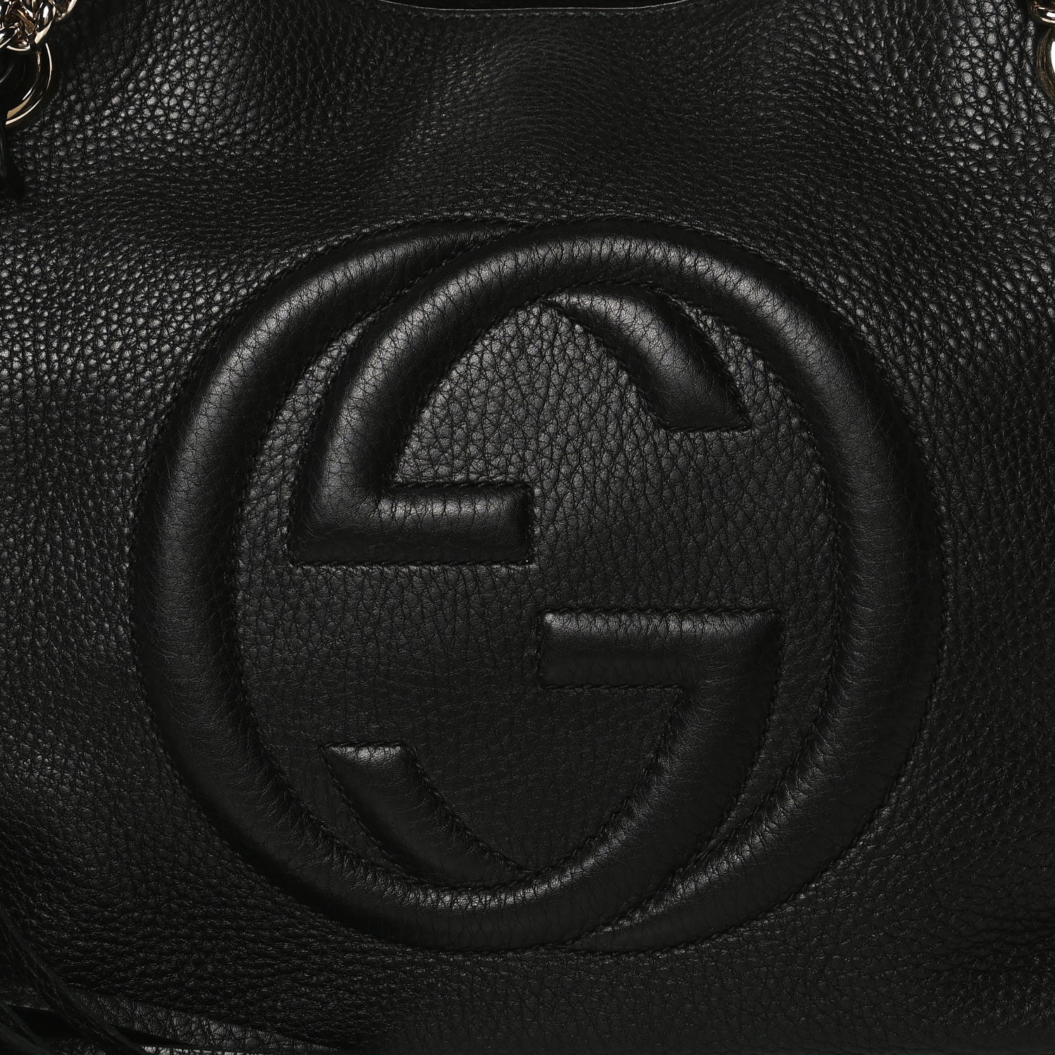 Gucci Pebbled Calfskin Medium Soho Chain Shoulder Bag Black 9 of 18