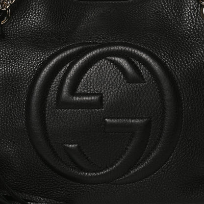 Gucci Pebbled Calfskin Medium Soho Chain Shoulder Bag Black 9 of 18