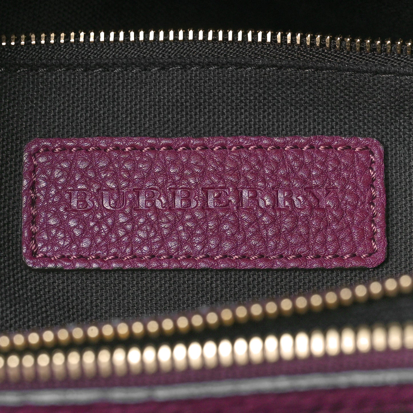 Grainy Calfskin House Check Medium Banner Tote Elderberry