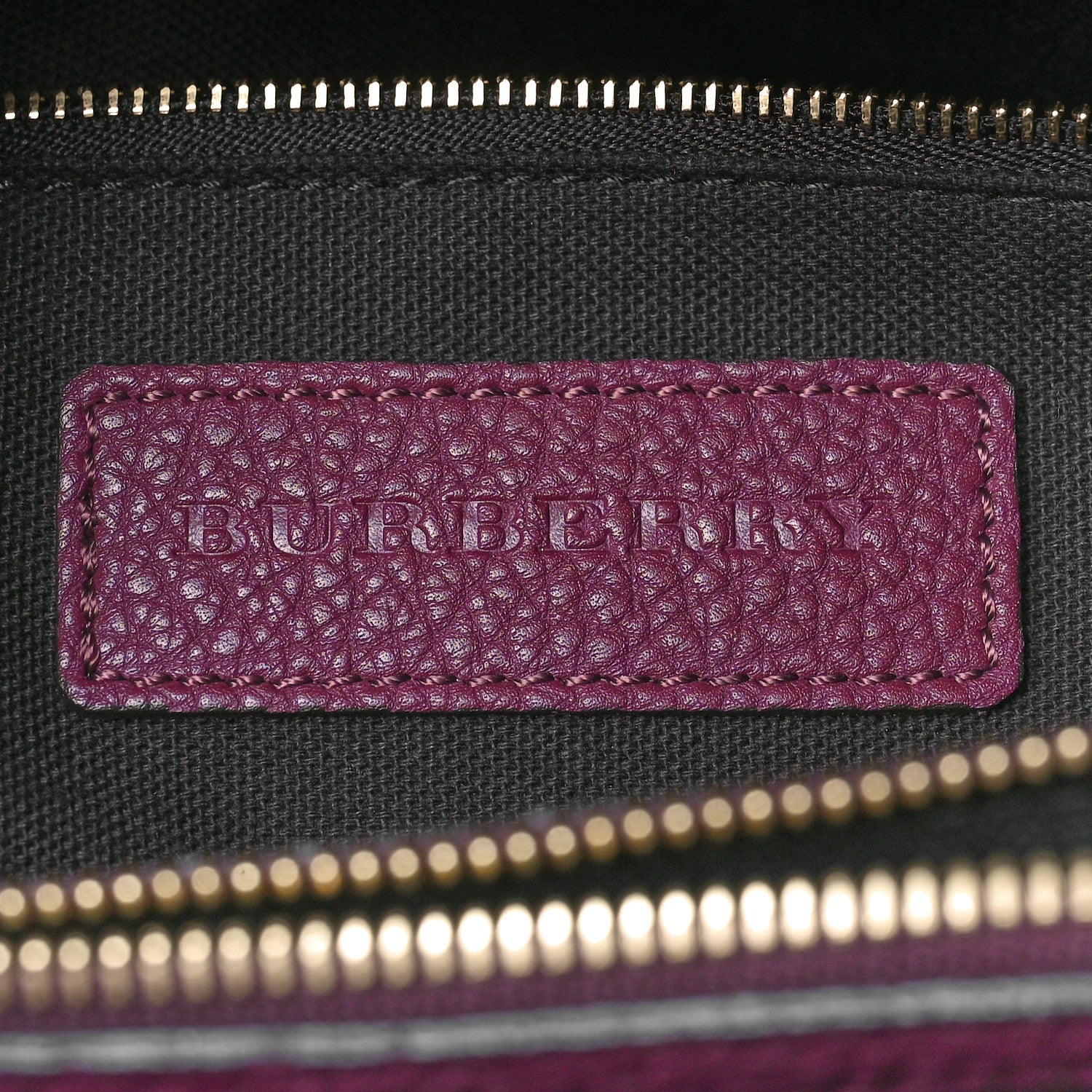 Burberry Grainy Calfskin House Check Medium Banner Tote Elderberry 6 of 8