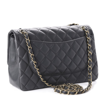 Chanel Lambskin Quilted Jumbo Double Flap Charcoal Grey 3 of 10