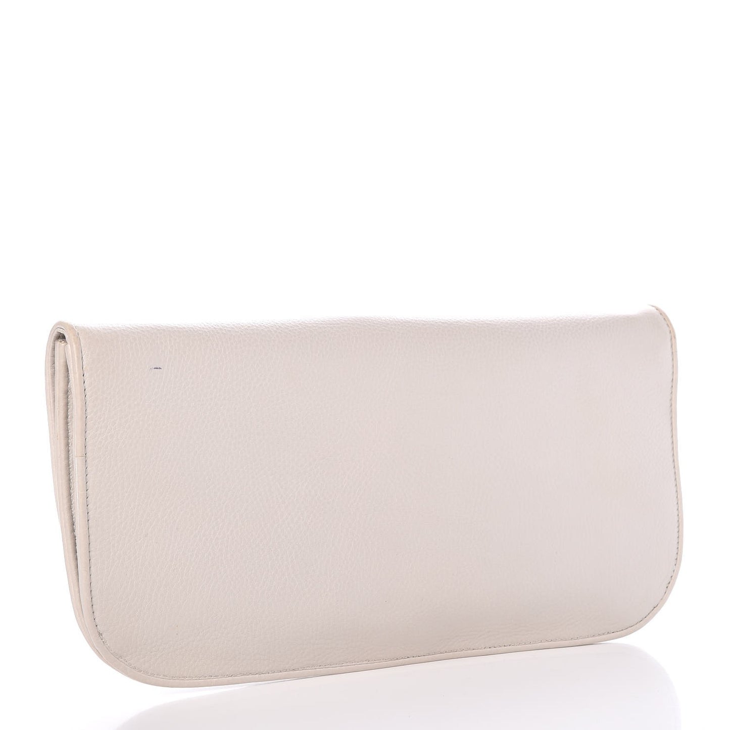 Pebbled Calfskin 1973 Clutch Off White