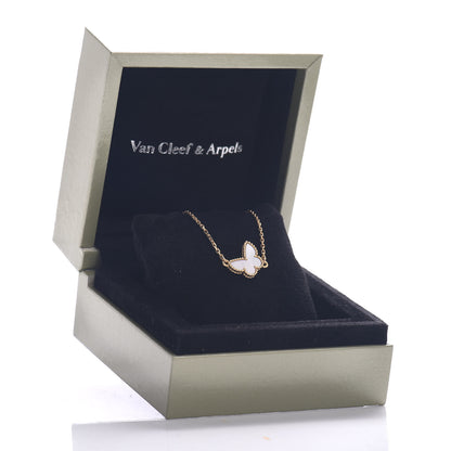 Van Cleef & Arpels 18K Yellow Gold Mother of Pearl Sweet Alhambra Butterfly Bracelet 6 of 6