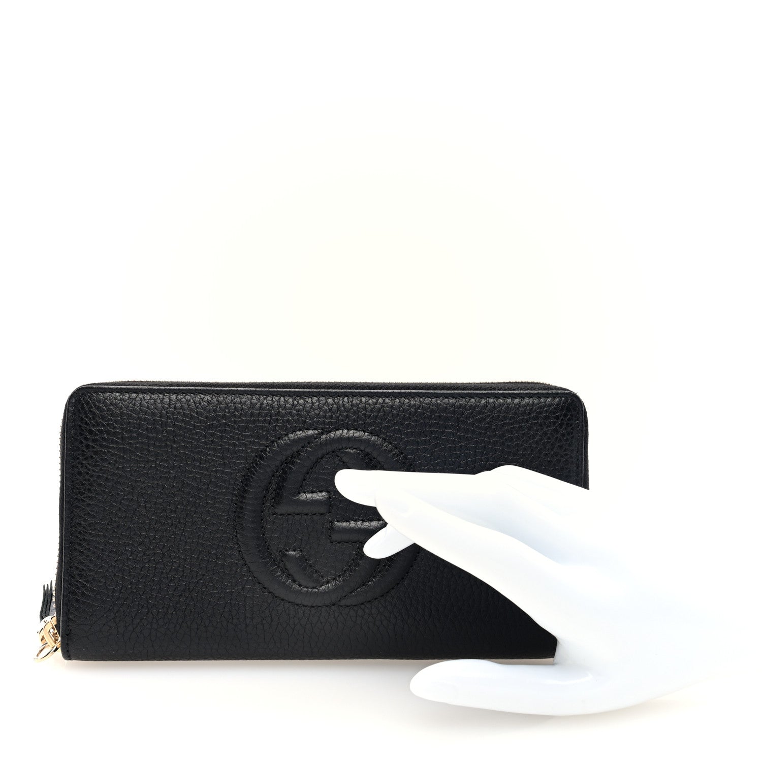 Gucci Pebbled Calfskin Soho Zip Around Wallet Black 3 of 6