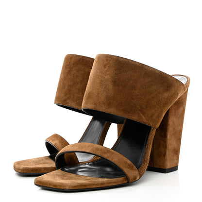 Saint Laurent Suede Oak 100 Mule Sandals 39 Land 3 of 8