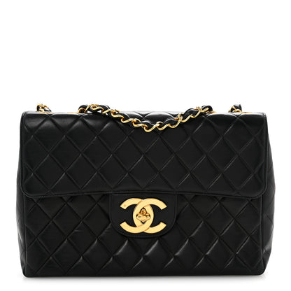 Chanel Lambskin Quilted XL Jumbo Single Flap Black 1 of 15