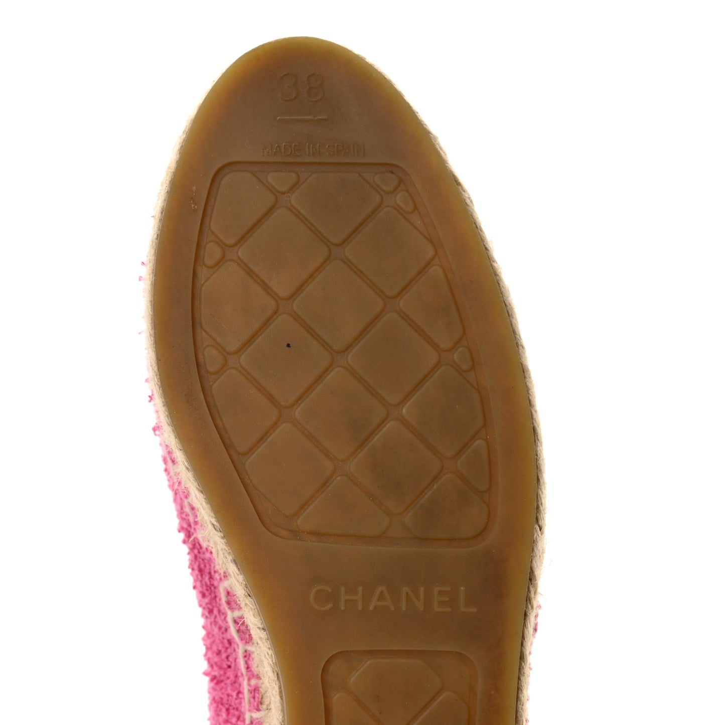 Fabric Grosgrain CC Espadrilles 38 Dark Pink Black