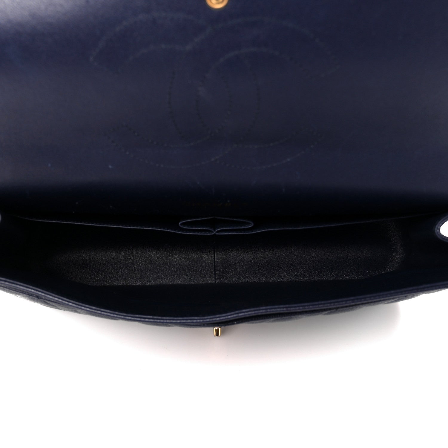 Chanel Caviar Quilted Maxi Double Flap Navy Blue 5 of 11