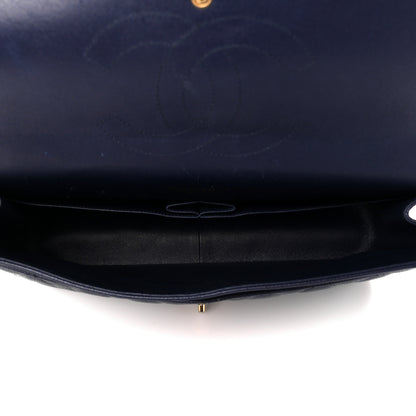 Chanel Caviar Quilted Maxi Double Flap Navy Blue 5 of 11