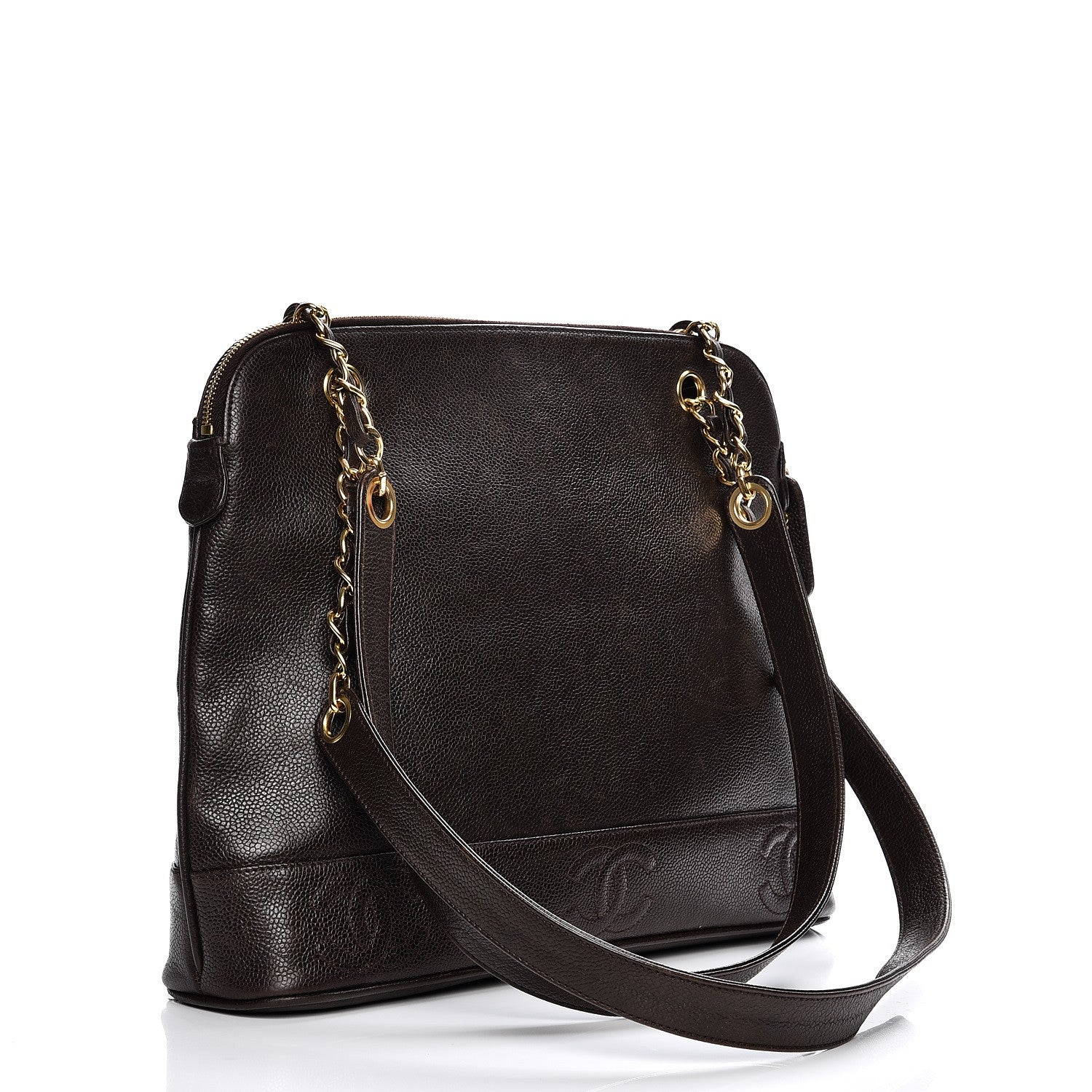 Chanel Caviar CC Shoulder Bag Dark Brown 3 of 14
