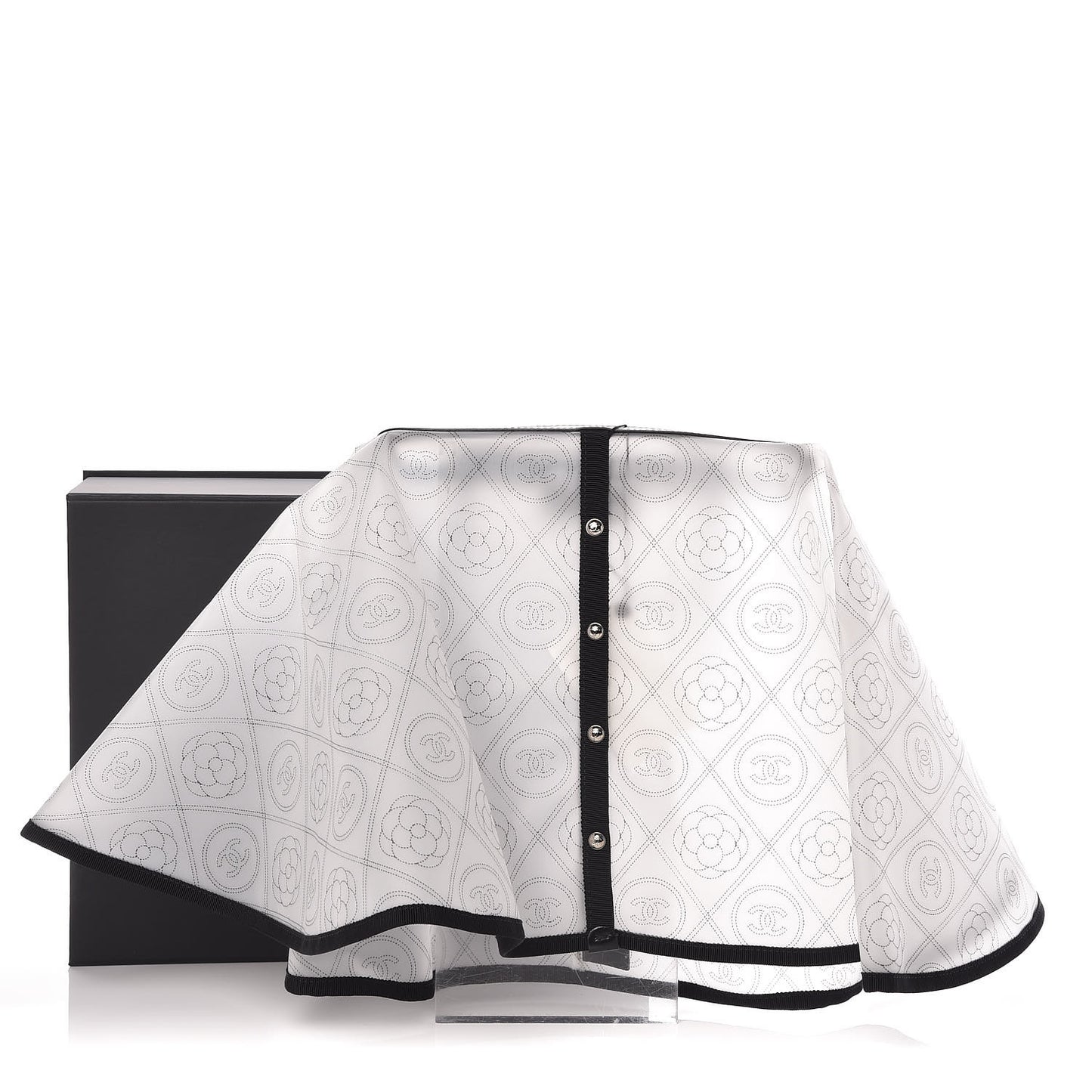 PVC Calfskin Coco Bag Raincoat White Black