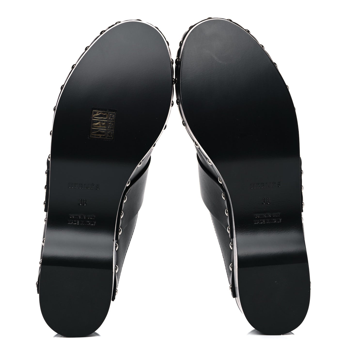 Calfskin Calya Mules 38 Black