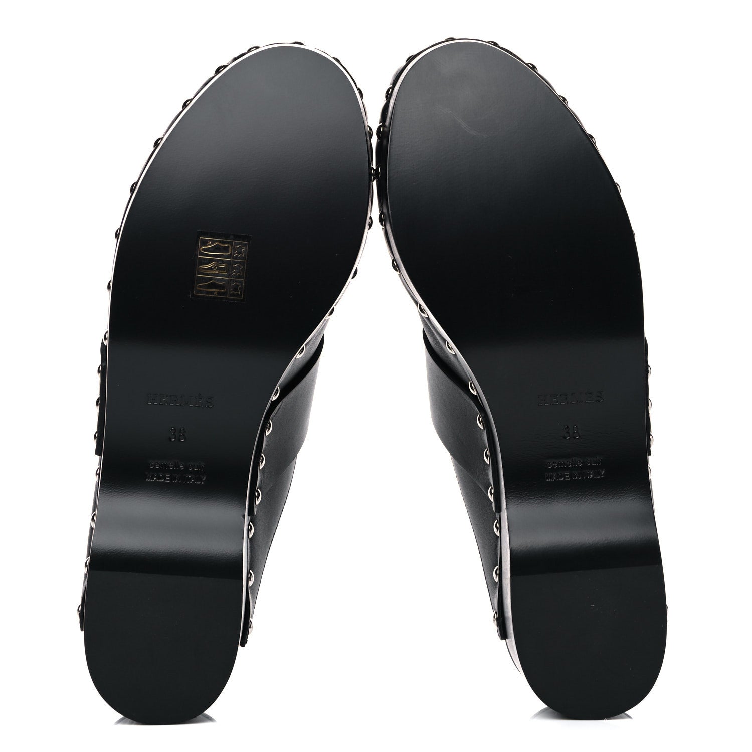 Hermes Calfskin Calya Mules 38 Black 5 of 11
