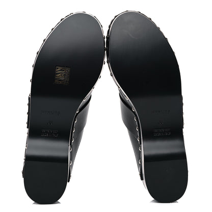 Hermes Calfskin Calya Mules 38 Black 5 of 11