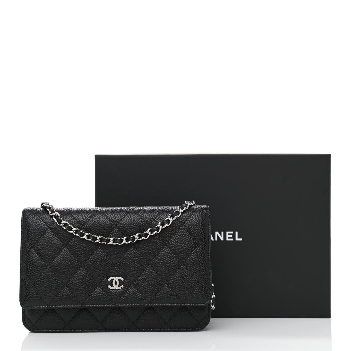 Caviar Quilted Wallet On Chain WOC Black