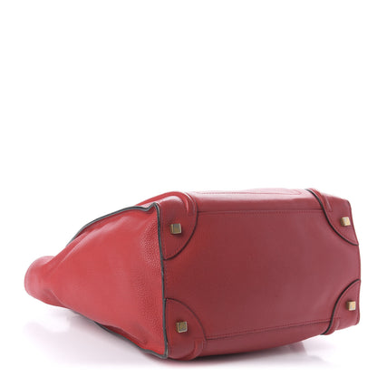 Celine Drummed Calfskin Mini Luggage Red 4 of 11