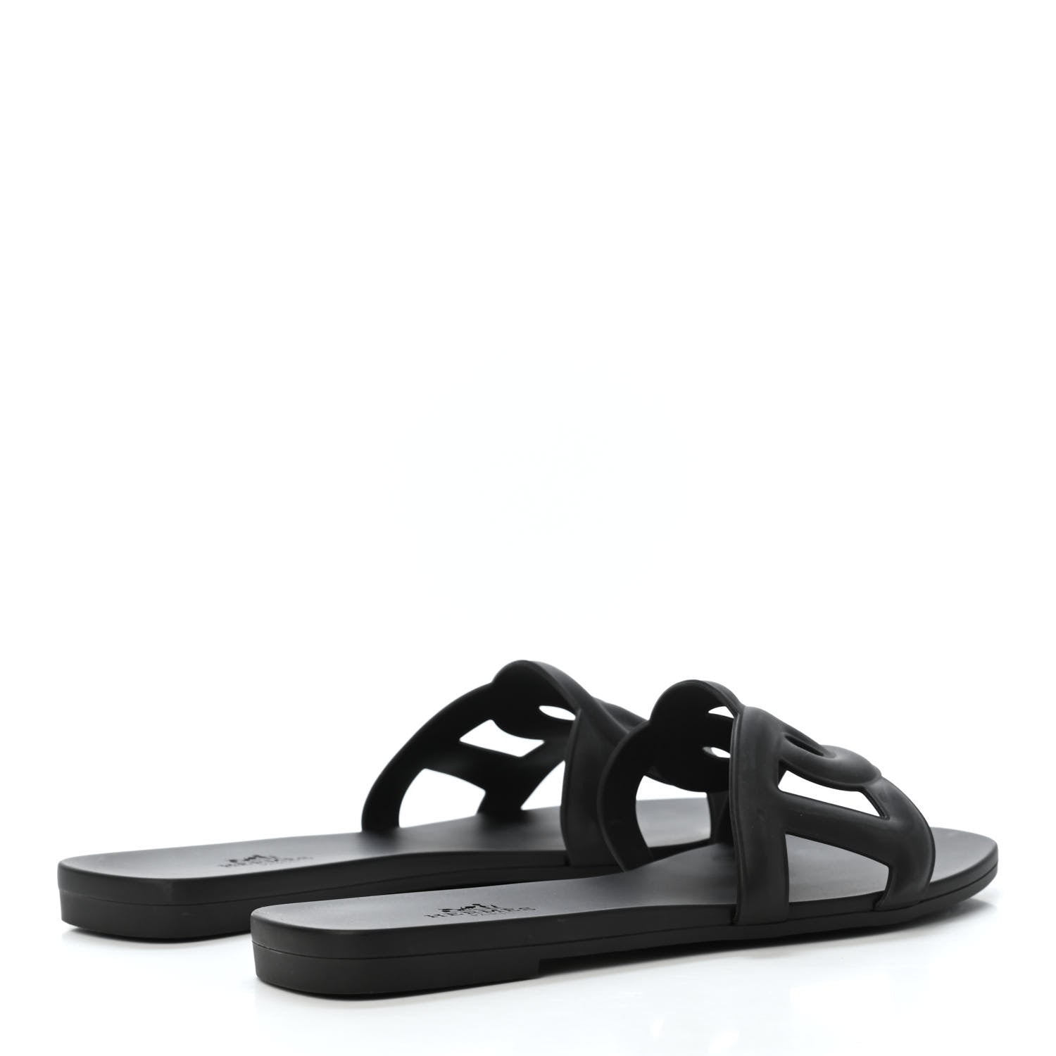 Hermes Rubber Aloha Sandals 35 Black 3 of 4