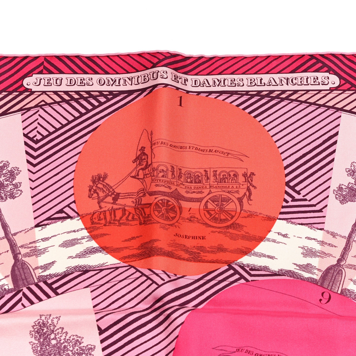 Silk Jeu Des Omnibus Remix Scarf 90 Rose Corail Fuchsia