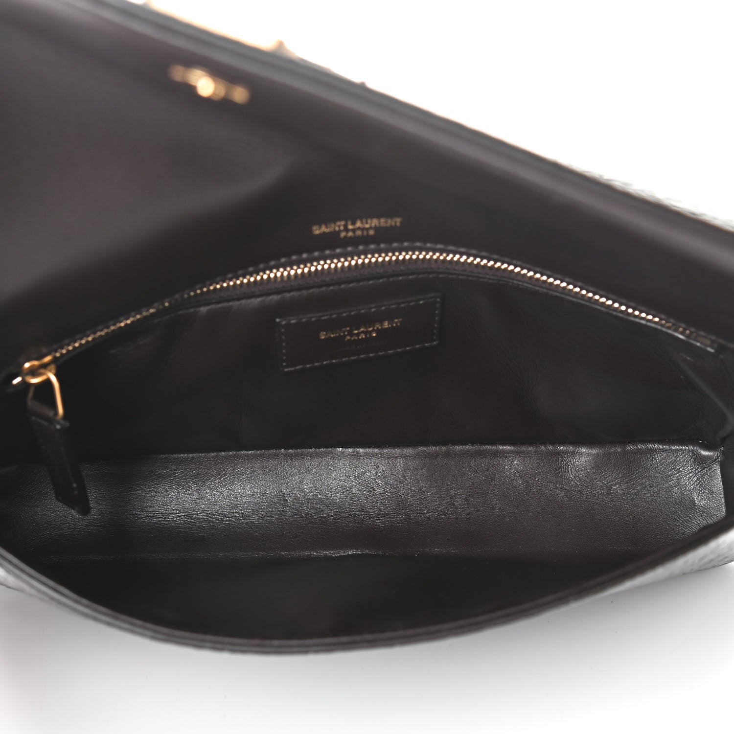 Saint Laurent Crocodile Embossed Monogram Kate 99 Black 4 of 8