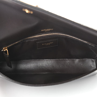 Saint Laurent Crocodile Embossed Monogram Kate 99 Black 4 of 8