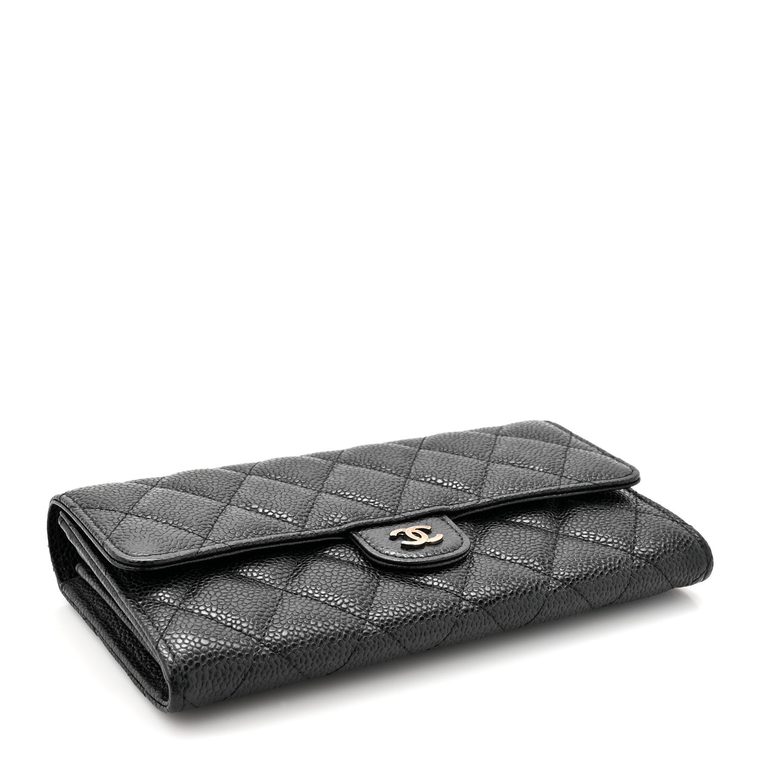 Chanel Caviar Quilted Large Gusset Flap Wallet Black 4 of 9
