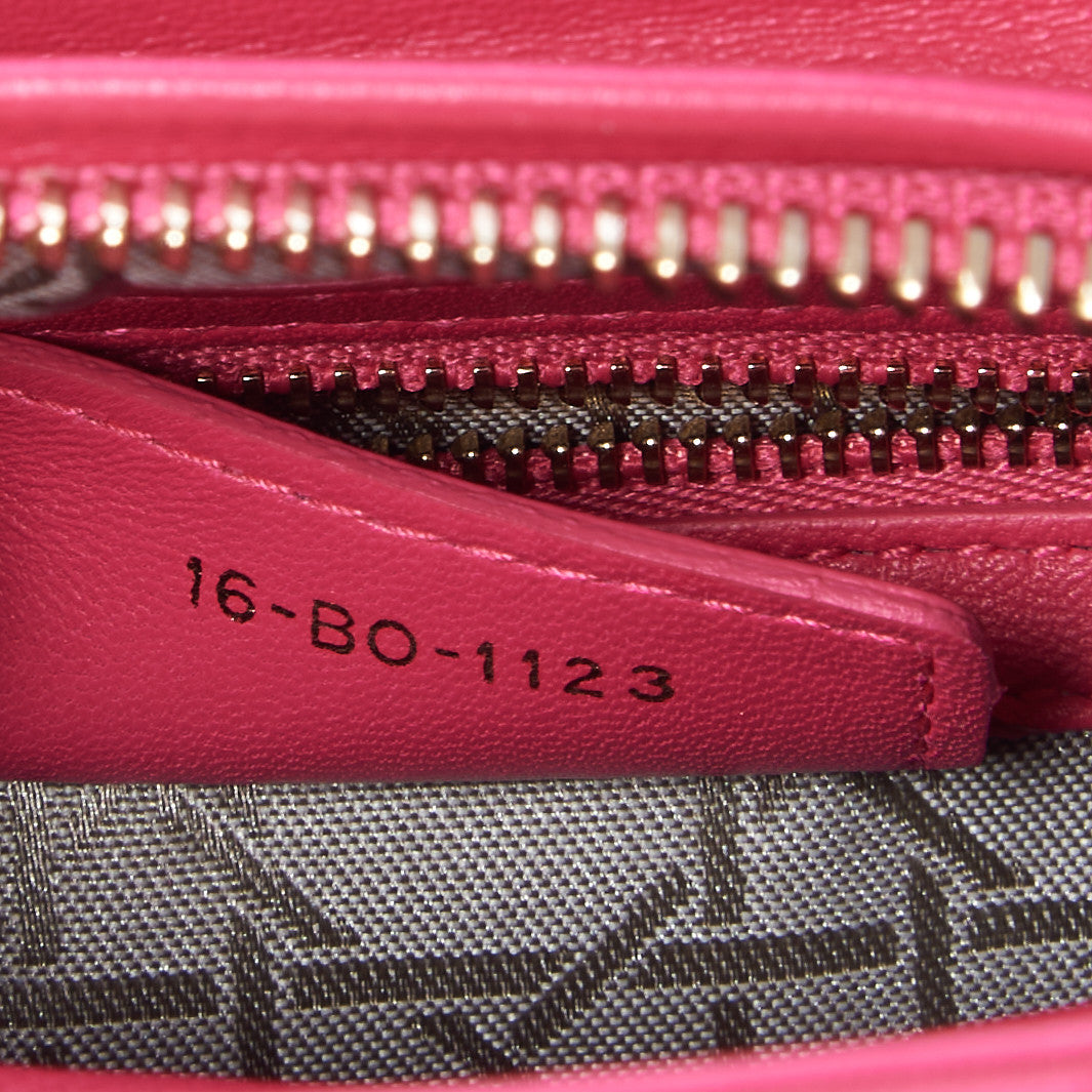 Lambskin Cannage Medium Lady Dior Fuchsia